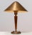 Brass and elm modernist table / desk lamp with beautiful patina true the years by Harald Notini for Böhlmarks in Sweden...