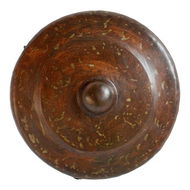 Vintage Green Speckle Iron Gong For Sale