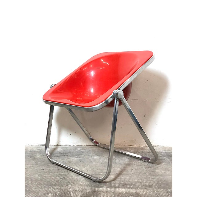 Red Plona Armchairs by Giancarlo Piretti for Anonima Castelli, Italy, 1970s For Sale - Image 15 of 15