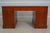 English Yew Wood Brown Leather Top 3 Part Desk For Sale - Image 17 of 18