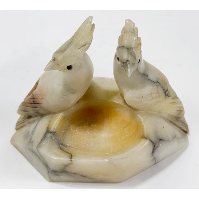 Traditional Vintage Alabaster Bird Trinket Dish For Sale - Image 3 of 11