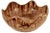 Large nine inch deep wave rim studio art clay bowl in a three tone swirled clay in tan and chocolate on cocoa brown with...