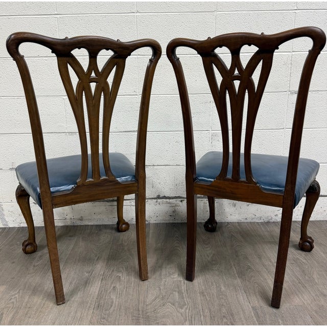 Vintage English Chippendale Style Carved Mahogany Dining Chairs - Set of 8 For Sale - Image 12 of 12