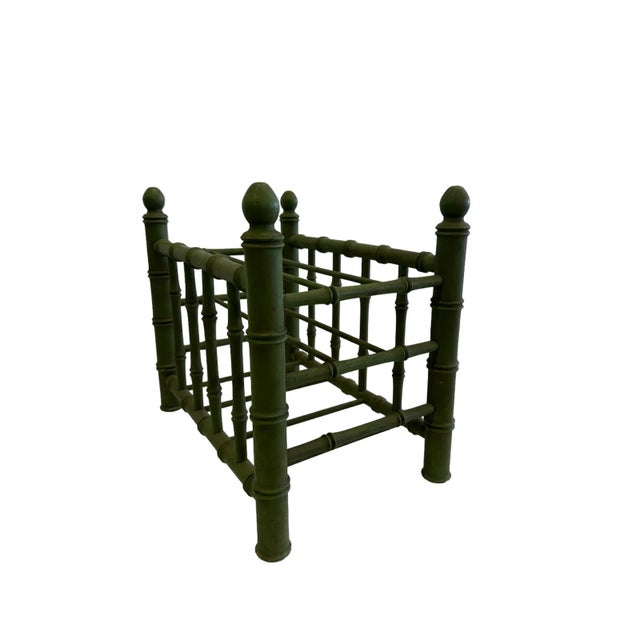 Mid 20th Century Faux Bamboo Hollywood Regency Canterbury Magazine Rack For Sale - Image 9 of 12