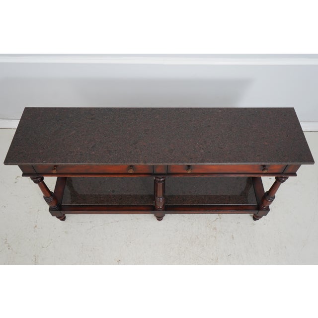 1990s Henredon Acquisitions Granite Top Console Table For Sale - Image 5 of 18
