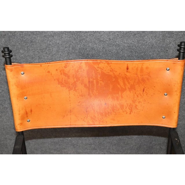 Set 4 Art Deco Style Metal and Leather Armchairs in the Manner of Jacques Adnet For Sale - Image 9 of 16