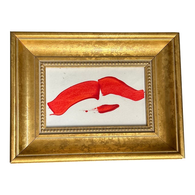 Contemporary Original Abstract “Flying Red Lips” Painting For Sale