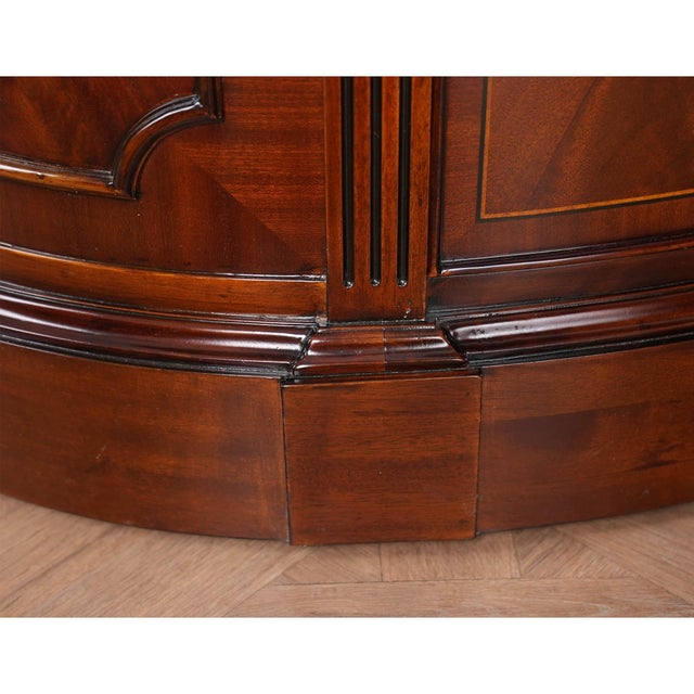 Brown Nof072brn Brown Leather Oval Partners Desk For Sale - Image 8 of 12