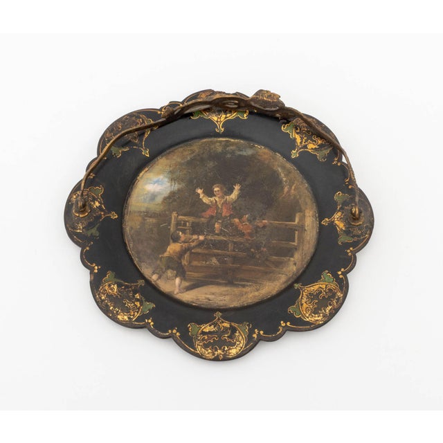 Jennens and Bettridge Regency Ormolu Handled Papier Mache Tray, Circa 1815 For Sale - Image 4 of 12