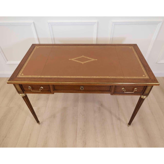 French 20th Century Louis XVI Style Flat Desk For Sale - Image 4 of 11
