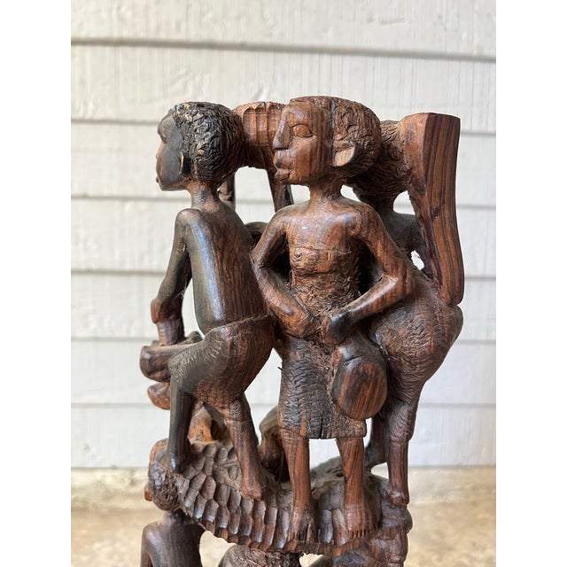 Hand Carved Mpingo African Family Tree of Life Makonde Ujamaa Sculpture For Sale - Image 12 of 12