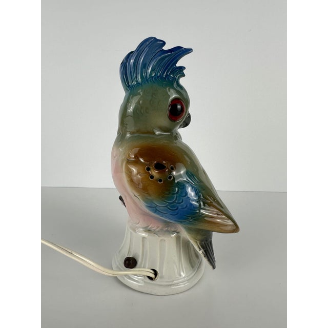 Ceramic Art Deco Perfume Parrot Lamp, 1920s For Sale - Image 7 of 11