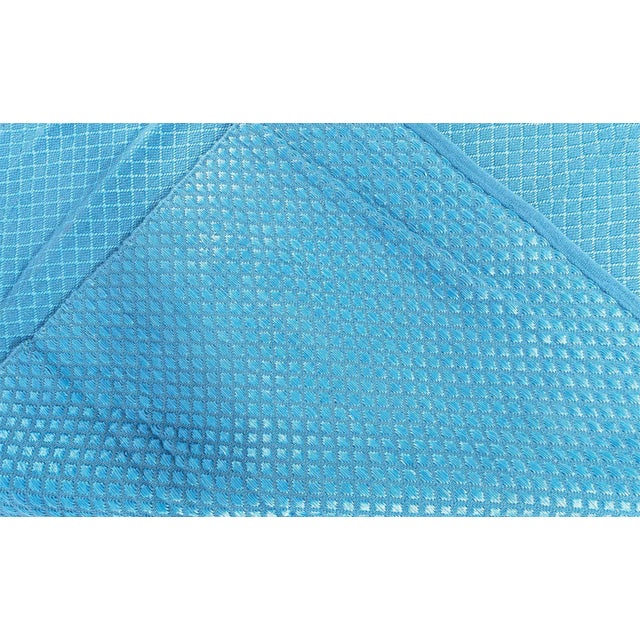 Aqua Contemporary Turquoise Geometric Flat-Weave Viscose Rug by Doris Leslie Blau For Sale - Image 8 of 8