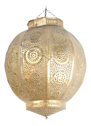 Handcrafted Moroccan Gilt Metal Pendant, North Africa