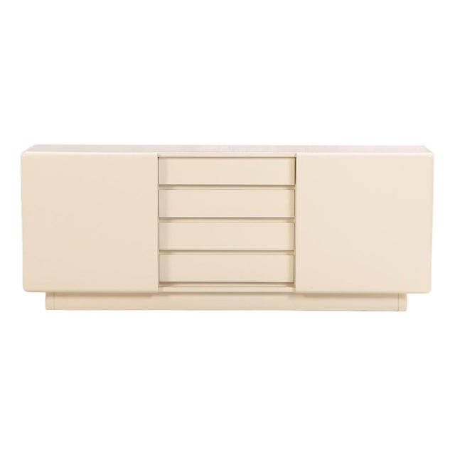 A Mid-Century Modern Cream Lacquered Sideboard, C 1960. For Sale