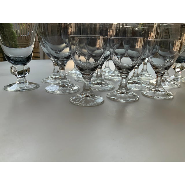 Vintage Schott Zweisel Neckar Iridescent Smoke Stemware Set- 15 Pieces For Sale - Image 11 of 13