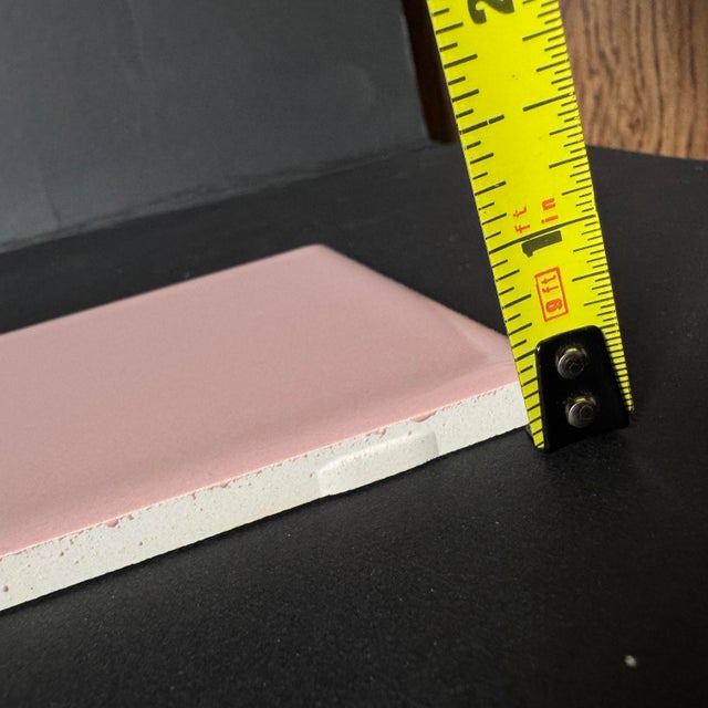 1960s Vintage Daltile “Wild Rose” Pink Wall Tile- 5 Pieces For Sale - Image 5 of 9