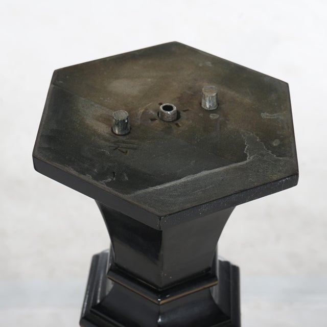 Early 20th Century Antique Neoclassical Ebonized Pedestals C1900 - A Pair For Sale - Image 5 of 9