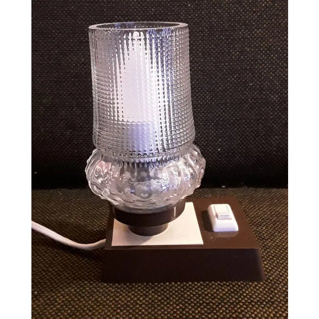 Table Lamp with Brown and Cream White Plastic, 1960s, in Good conditions. Designed 1960 to 1969 European Plug (up to...