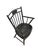 Wood Vintage Black Painted Windsor-Style Armchair With Gold Pinstriping and Tablet Back For Sale - Image 7 of 12