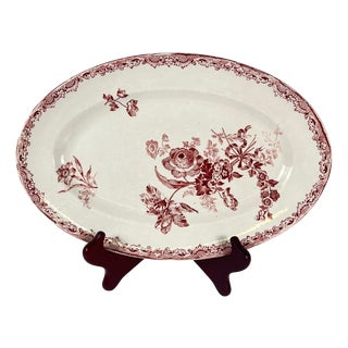 Fontange Oval Dish from Sarreguemines, 1920s For Sale