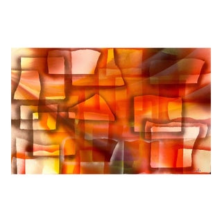 Dom Mingolla, Large Abstract Expressionist Watercolor Color Field Painting Paul Jenkins Style For Sale