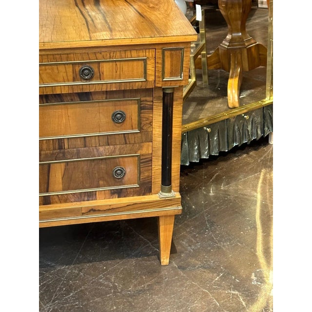 Mid-Century Italian Empire Style Walnut Chest For Sale - Image 4 of 10