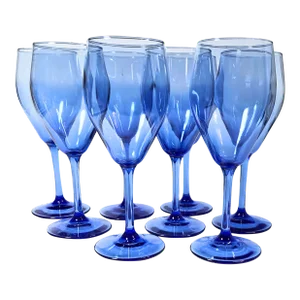 Fairy Blue Mimosa Champagne Goblets- Set of Eight