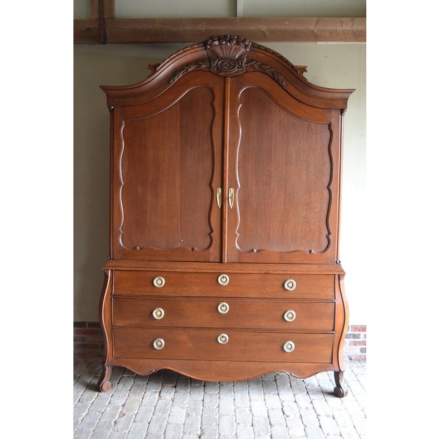 Antique Oak Biedermeier Cabinet For Sale - Image 9 of 10