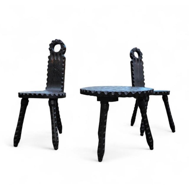 Brutalist Brutalist Chairs and Side Table, Spain, 1970s, Set of 3 For Sale - Image 3 of 18
