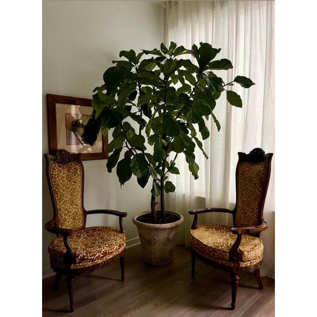 Antique Victorian Chairs With Velvet Fabric For Sale In Orlando - Image 6 of 6