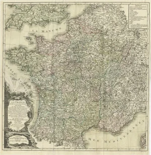Antique Map of France by Zannoni, 1765
