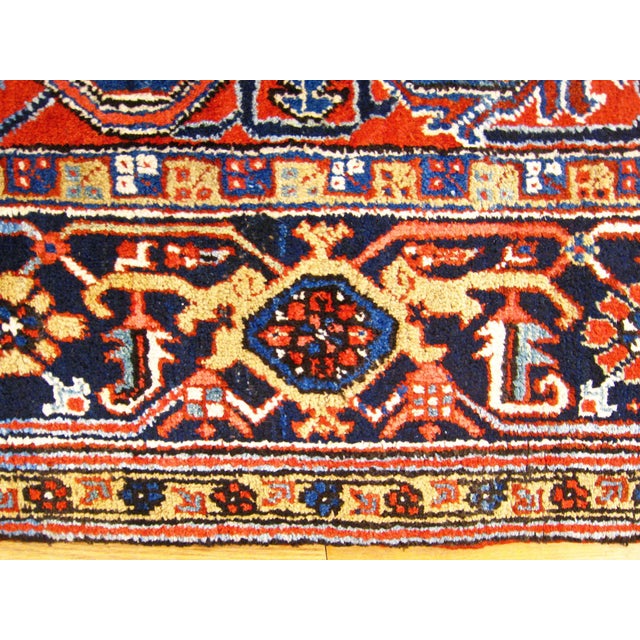 Vintage Persian Decorative Oriental Heriz Rug in Room Size For Sale - Image 12 of 12