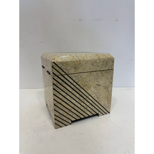 Stone 1980s Large Tessellated Stone Maitland Smith Decorative Box For Sale - Image 7 of 9