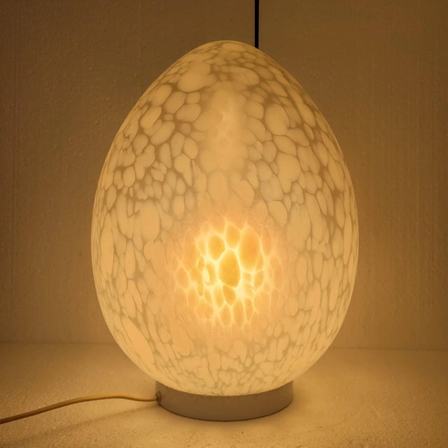 Mid-Century Egg Table Lamp in Glass from La Verrerie de Vianne, France, 1970s For Sale - Image 10 of 18