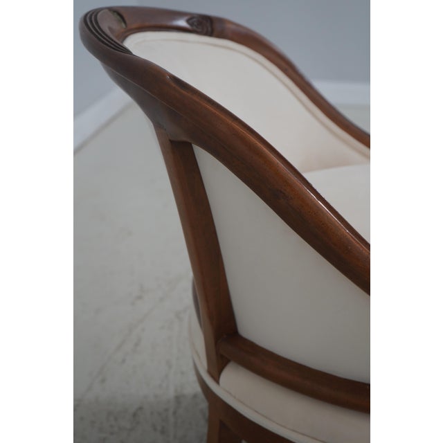 Wood Pair of French Regency Style Mahogany Tub Chairs For Sale - Image 7 of 18