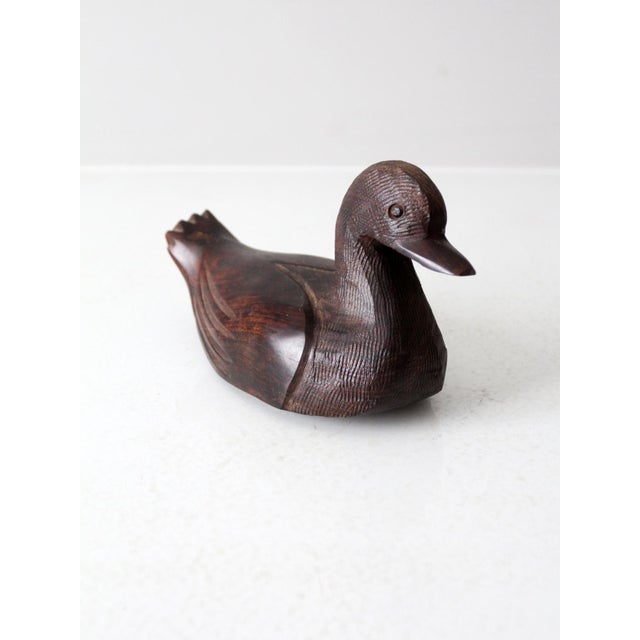 Wood Vintage Hand-Carved Ironwood Duck For Sale - Image 7 of 9