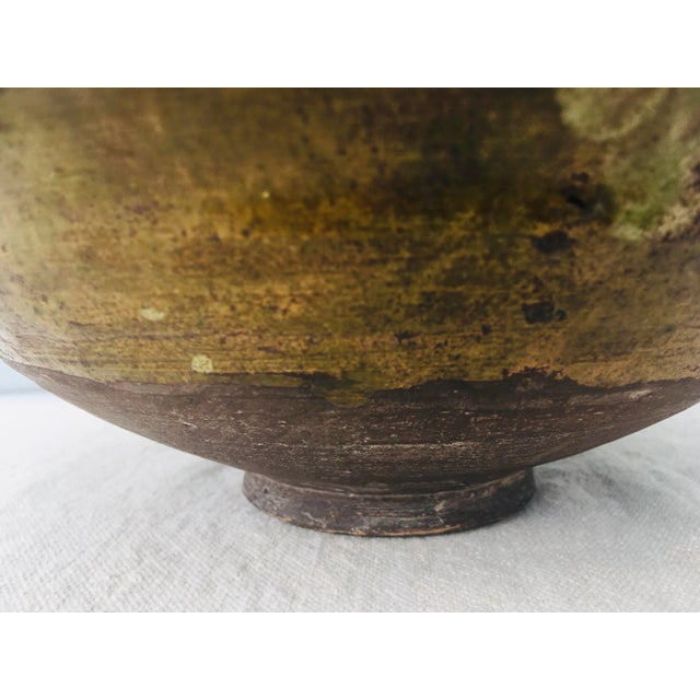 Green Mid Century Mediterranean Hand Made Pottery Bowl For Sale - Image 8 of 11