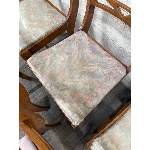 Antique American Quarter Sawn Oak Dining Chairs - Set of 5 For Sale - Image 9 of 15