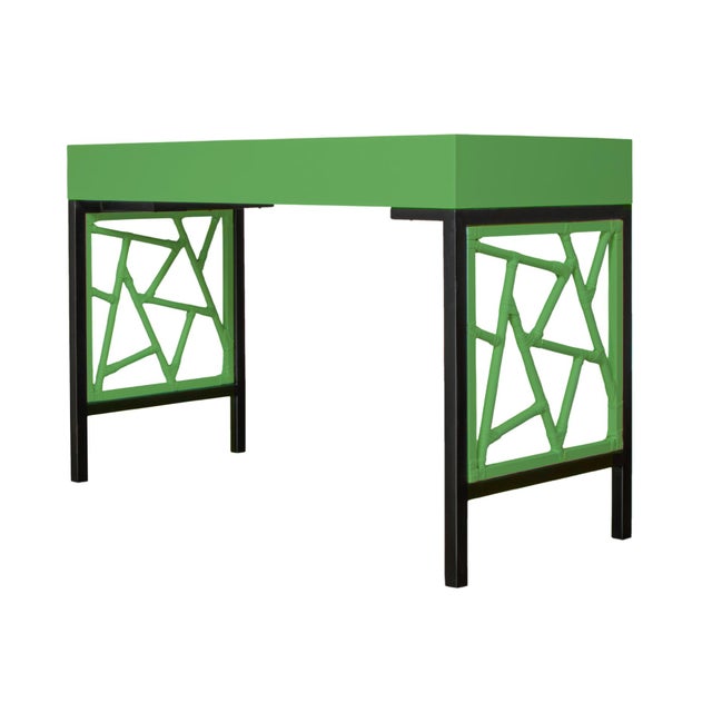 Tiffany Writing Desk - Bright Green For Sale In West Palm - Image 6 of 9