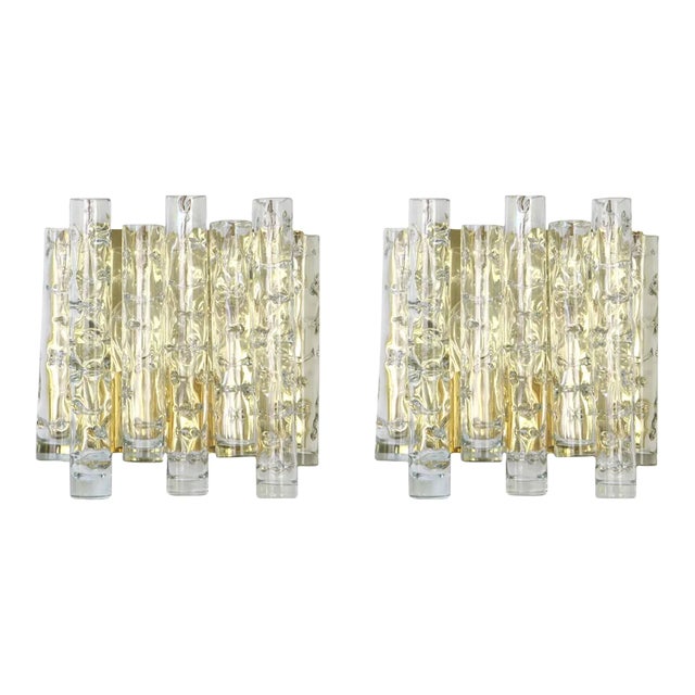 Large German Murano Glass Wall Sconces from Doria, 1960s, Set of 2 For Sale