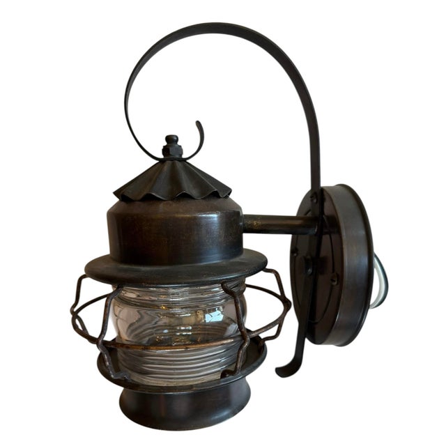 Metal Vintage Outdoor Lantern Porchlights - a Pair For Sale - Image 7 of 7