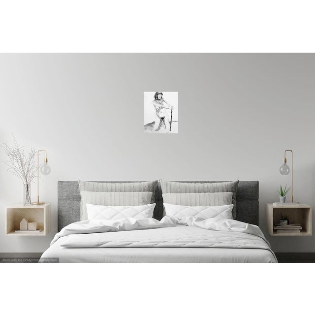 Contemporary Martha Holden Contemporary "Modern Nude" Ink and Charcoal Drawing by Martha Holden For Sale - Image 3 of 6