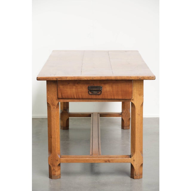 Antique 18th Century French Dining Table with Fruitwood Top and Oak Base For Sale - Image 4 of 14