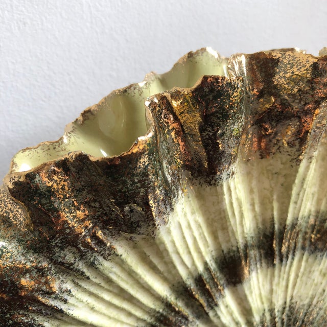 Circa 1950 Hollywood Regency-Style Hedi Schoop Scalloped Shell Vase For Sale - Image 9 of 12