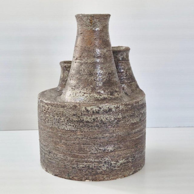 Vintages Stoneware Trilobe Vase from La Borne, 1960s For Sale - Image 10 of 11
