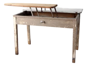 Antique Enamel Top Table With Ironing Board
