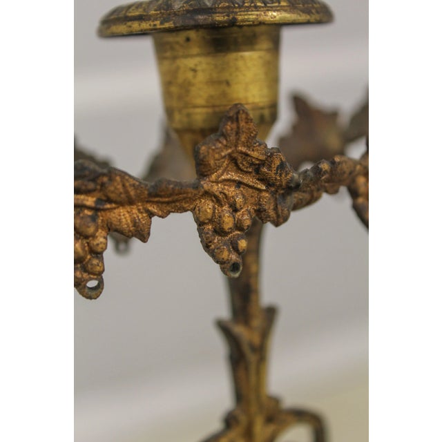 Vintage Brass & Marble Candelabra For Sale - Image 10 of 11