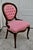 Pink Antique Walnut Parlor Chair Victorian Style Tufted Pink Bedroom Accent Vanity For Sale - Image 8 of 13