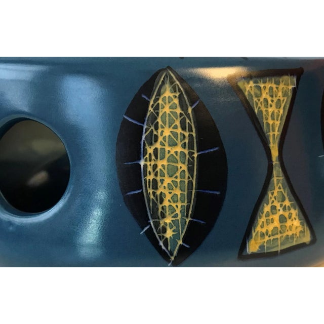 Mid-Century Modern Vintage 1950s Retro Mid-Century Atomic Modern Ceramic Ashtray, Signed For Sale - Image 3 of 11